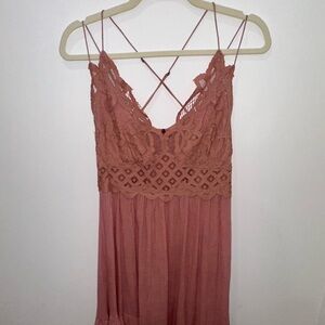 FREE PEOPLE FLORAL CROCHET DRESS